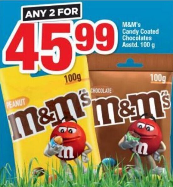 OK Foods M&M's Candy Coated Chocolates Asstd 100g offer
