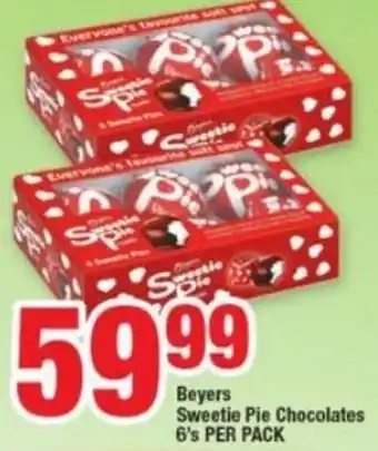 OK Foods Beyers Sweetie Pie Chocolates 6's offer