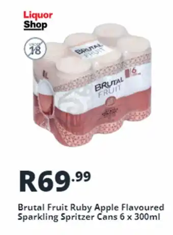 Shoprite Liquor Brutal Fruit Ruby Apple Flavoured Sparkling Spritzer Cans 6 x 300ml offer