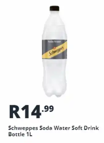 Shoprite Liquor Schweppes Soda Water Soft Drink Bottle 1L offer