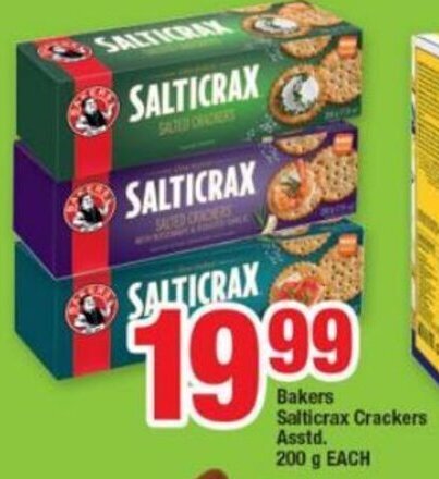 OK Foods Bakers Salticrax Crackers Asstd 200g offer
