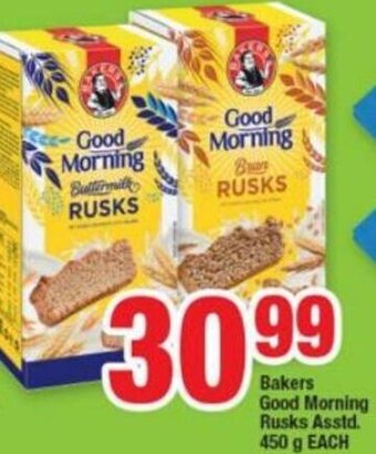 OK Foods Bakers Good Morning Rusks Asstd 450g offer