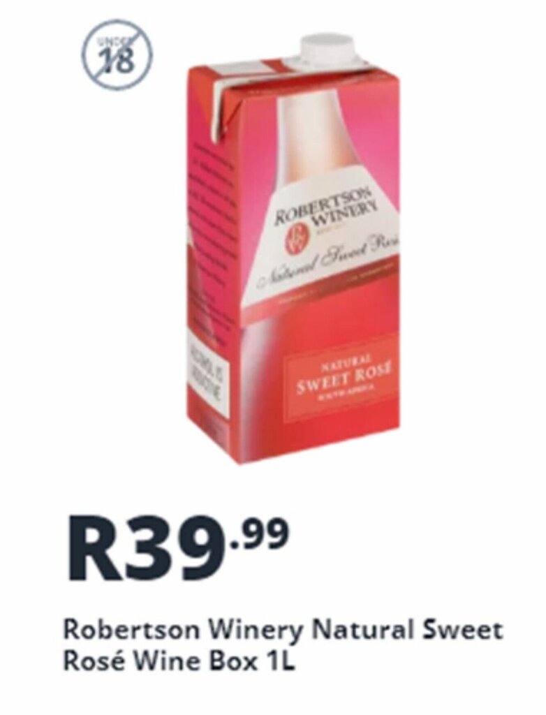 Robertson Winery Natural Sweet Rosé Box 1L offer at Shoprite Liquor
