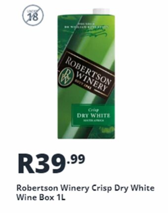 Shoprite Liquor Robertson Winery Crisp Dry White Wine Box 1L offer