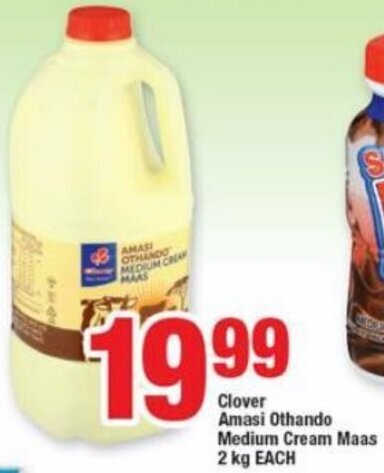 OK Foods Clover Amasi Ithando Medium Cream Maas 2kg offer