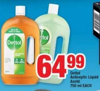 OK Foods Dettol Antiseptic Liquid Asstd 750ml offer