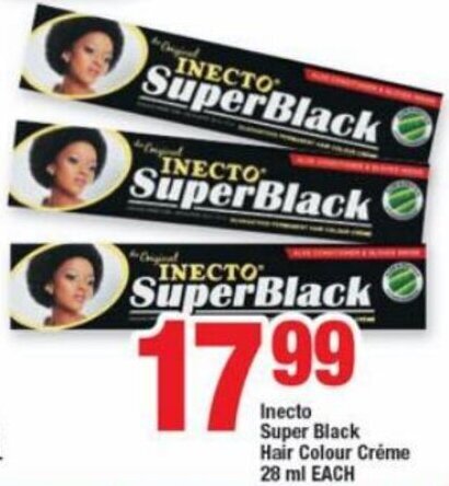 OK Foods Inecto Super Black Hair Colour Créme 28ml offer