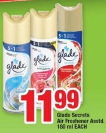 Glade Secrets Air Freshener Asstd 180ml