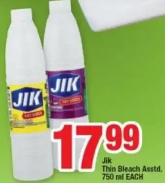 OK Foods Jik Thin Bleach Asstd 750ml offer
