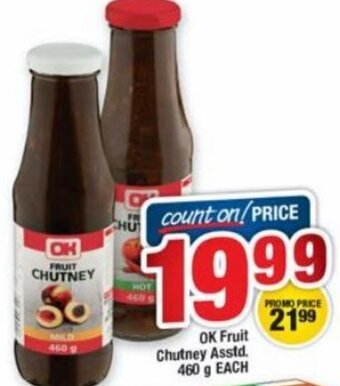 OK Foods OK Fruit Chutney Asstd 460g offer