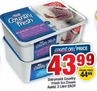 OK Foods Dairymaid Country Fresh Ice Cream Asstd 2L offer