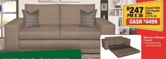 OK Furniture Monaco sleeper couch offer