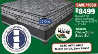 OK Furniture Chiro-zone base set offer