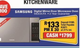 OK Furniture Samsung digital mirror-door microwave oven me83x/fa offer