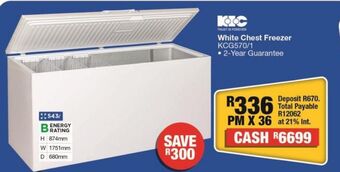 OK Furniture White chest freezer kcg570/1 offer
