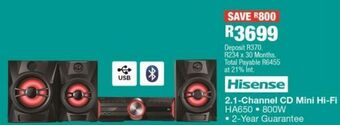 OK Furniture Hisense 2.1 channel cd mini hi-fi ha650 offer