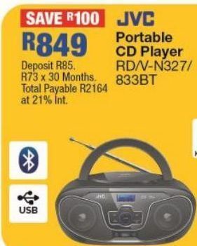 OK Furniture Jvc portable cd player rd/v-n327/833bt offer