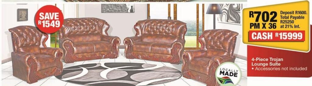 OK Furniture 4 - piece trojan lounge suite offer