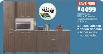 OK Furniture 3 - piece odessa kitchen scheme offer