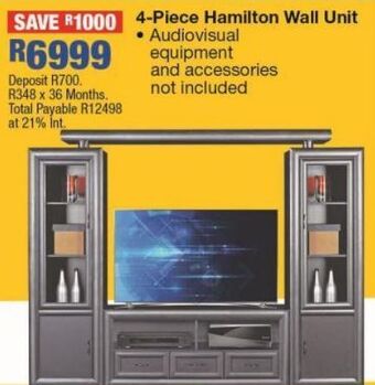 OK Furniture 4 - piece hamilton wall unit offer
