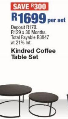 OK Furniture Kindred coffee table set offer