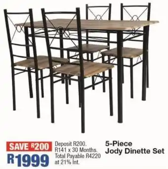 OK Furniture 5 - piece jody dinette set offer