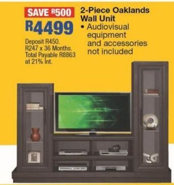 OK Furniture 2 - piece oaklands wall unit offer