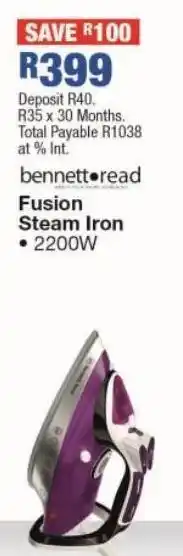 OK Furniture Fusion steam iron offer