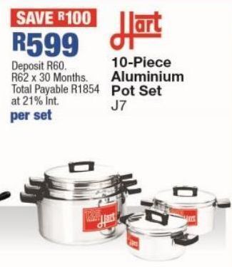Piece aluminium pot set