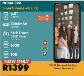 OK Furniture Nokia c20 smartphone 4g l te offer
