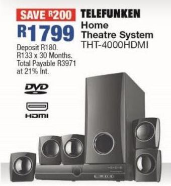 Telefunken home theatre system tht-4000hdmi