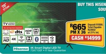 OK Furniture 4k smart digital led tv 70a7100f offer