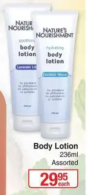 Dis-Chem Nature's Nourishment Body Lotion Assorted-236ml Each offer