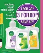Dis-Chem Dettol Hygiene Liquid Hand Wash Assorted-200ml offer