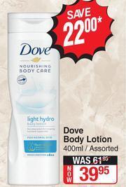 Dis-Chem Dove Body Lotion Assorted-400ml offer