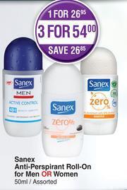 Dis-Chem Sanex Anti Perspirant Roll On For Men Or Women Assorted-50ml offer