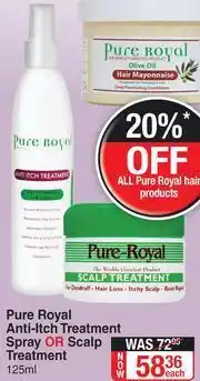 Dis-Chem Pure Royal Anti Itch Treatment Spray Or Scalp Treatment-125ml Each offer