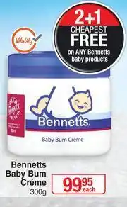 Dis-Chem Bennetts Baby Bum Cream-300g offer