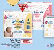 Dis-Chem Johnson's Baby Wipes 4 Value Pack-Each offer