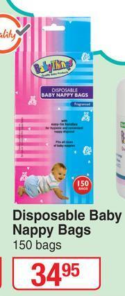 Dis-Chem Baby Things Disposable Baby Nappy Bags-150 Bags offer