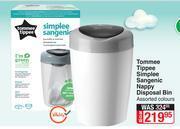 Dis-Chem Tommee Tippee Simplee Sangenic Nappy Disposal Bin (Assorted Colours) offer