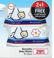 Dis-Chem Bennetts Baby Wipes-80 Wipes Each offer