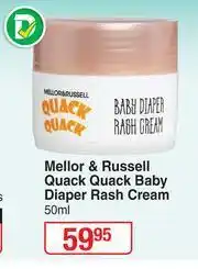 Dis-Chem Mellor & Russell Quack Quack Baby Diaper Rash Cream-50ml offer