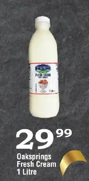 Oxford Freshmarket Oaksprings Fresh Cream 1 Litre offer