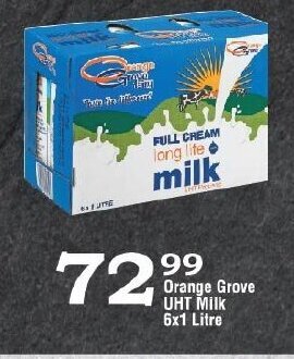 Oxford Freshmarket Orange Grove UHT Milk 6x1 Litre offer