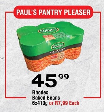 Oxford Freshmarket Rhodes Baked Beans 6x410g offer