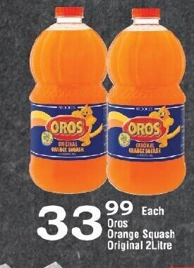 Oxford Freshmarket Oros Orange Squash Original 2 Litre offer