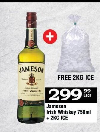 Oxford Freshmarket Jameson Irish Whiskey 750ml + 2kg Ice offer