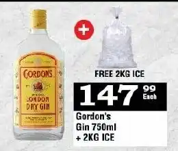 Oxford Freshmarket Gordon's Gin 750ml +2kg Ice offer