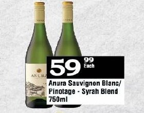 Anura Sauvignon Blanc/ Pinotage - Syrah Blend 750ml